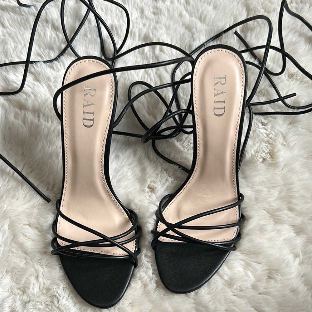 Black Strappy Women's Heels